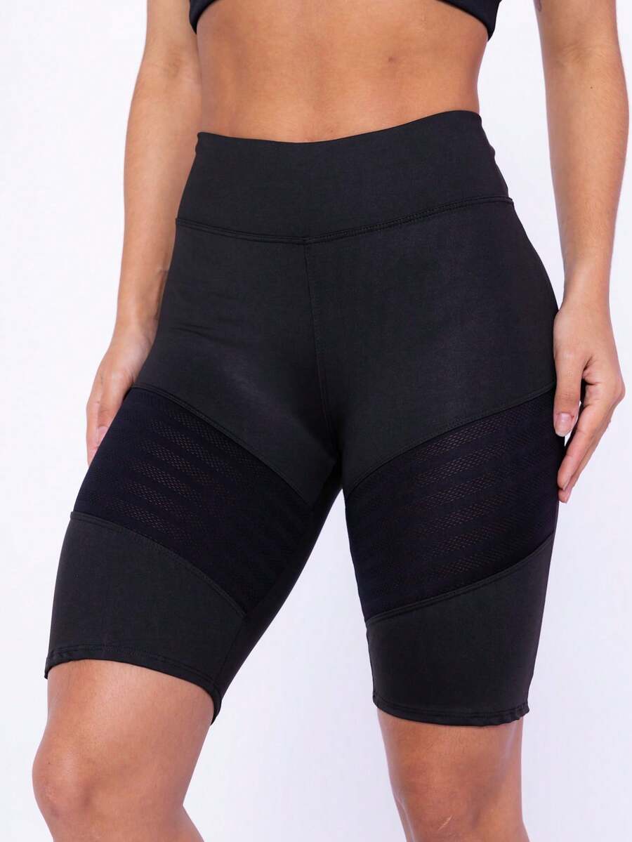 Women Sports Shorts - 黑色 - 查看 1