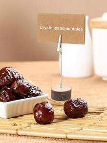 5Pcs/10Pcs, Wood Place Card Holders With Clips And Cards, Wood Table Number Food Cards Label Holders Stands, Name Cards Photo Holders For Wedding Birthday Party Supply