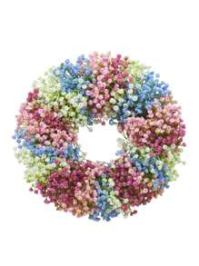 1個14.76英寸人工植物花圈四色星芒花圈春天花圈牆飾門飾 - 多色 - 查看 1