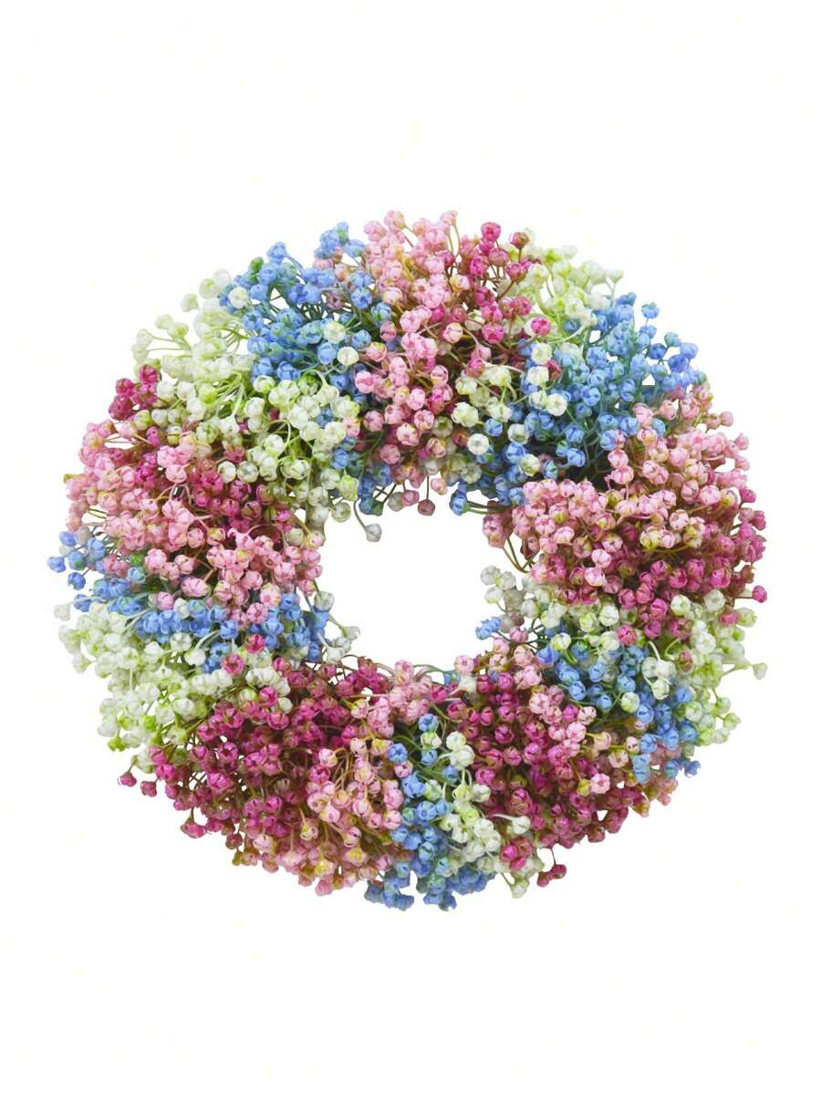 1個14.76英寸人工植物花圈四色星芒花圈春天花圈牆飾門飾 - 多色 - 查看 1