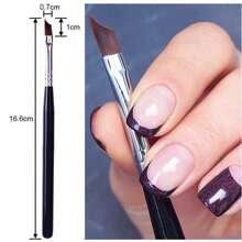 1支法式美甲刷半月形uv凝膠美甲畫筆微笑線銀色手柄美甲設計diy工具 - 黑色 - 查看 5