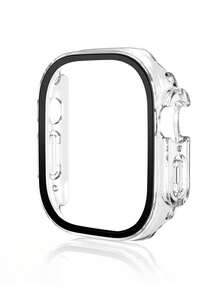 1pc Glass+Case Compatible With Apple Watch Ultra 49mm Strap Smartwatch PC Bumper+Screen Protector Tempered Cover Series Accessories - Black - View 8