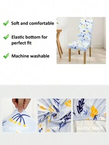 6入組復活節椅套,由聚酯和彈性纖維製成,帶兔子和精靈設計,完美適用於復活節派對和家裝 - 彩色 - 查看 5