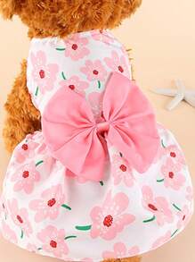 1 Pieza Falda De Lazo Rosa Para Mascotas En Primavera/verano