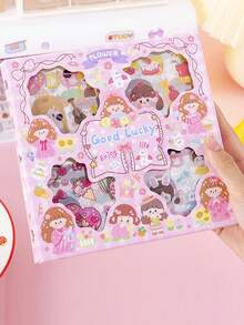 1 Set Of Pet Waterproof Stickers For Journaling And Scrapbooking, Cartoon Sticker Collection For Diy, Gift Box With 100 Pieces Of Transparent Stickers, Each Sticker Size 8cm X 8cm - Multicolor - View 9