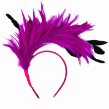 Arslky 16 色万圣节羽毛迷彩鹦鹉头带彩虹 1920 年代鹦鹉头带服装儿童成人骄傲配饰女士骄傲服装婚礼茶会舞蹈道具 - 深粉紅色 - 查看 1