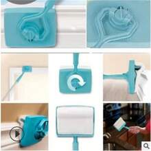 Baseboard Buddy 4 Tubes Stainless Steel Sleeve Slouchy Mop, Extendable Multi-Purpose Cleaning Brush For Baseboards, Window Sills And More, Home Cleaning Tool - Blue - View 2