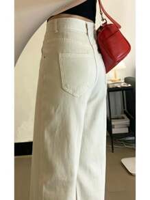 Women Jeans - Màu be - Xem 3