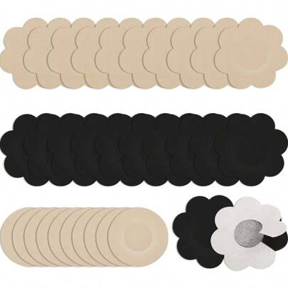 100 Pcs Nipple Breast Covers Self Adhesive Disposable Flower Shape Nipple Pasties Stickers For Women Girls Ladies Party Dress