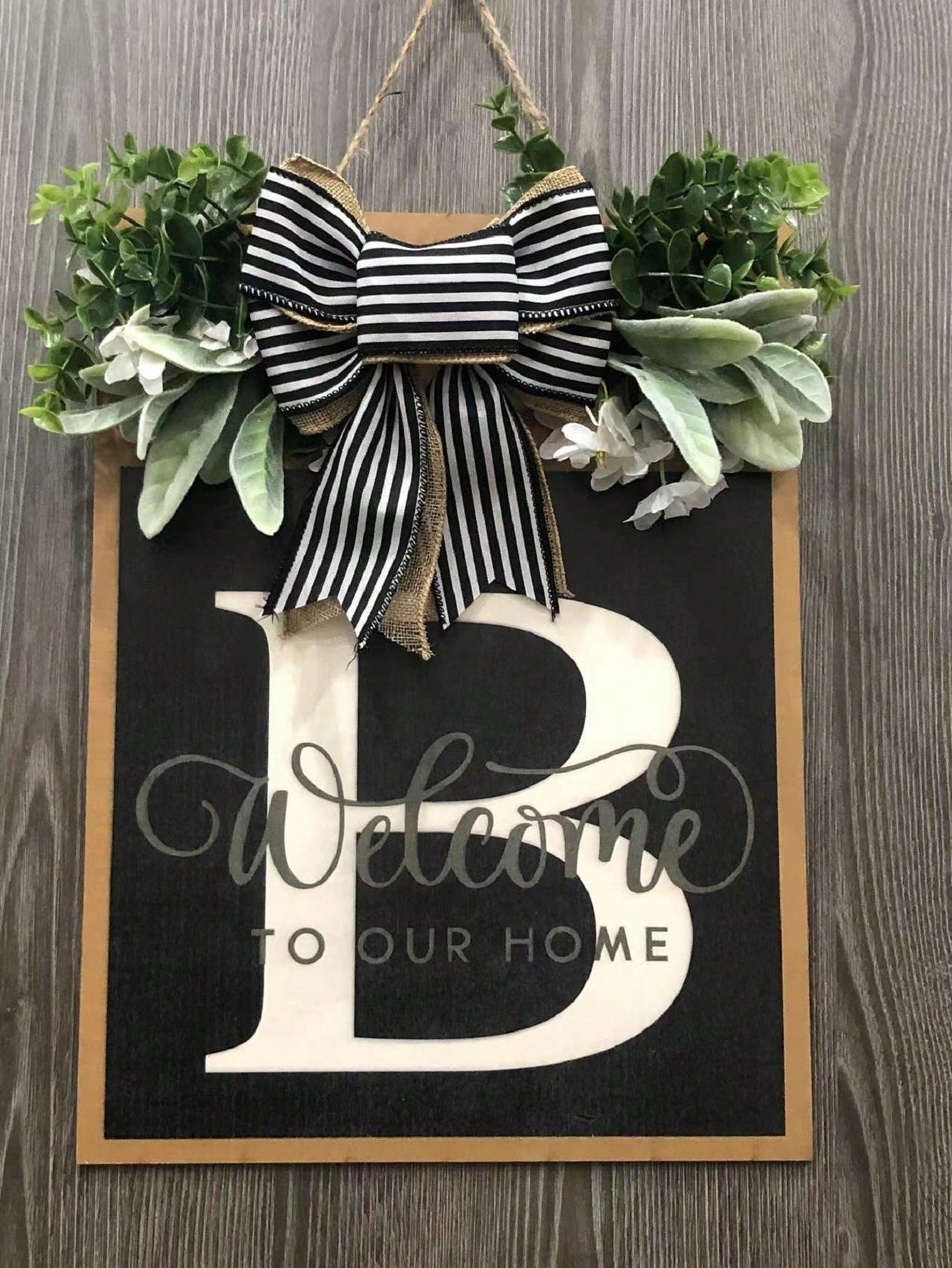 Last name year round front door wreath with family surname logo 16