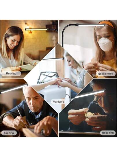 1PC Gooseneck Led Vloer Lamp, Adjustable Temperature Dimmable, Reading In Living Rooms, Bedrooms, Offices, Multipurpose Lighting Eyelash Extensions, Makeup, Skincare view 5