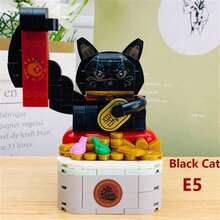 One Small ABS Material Lucky Cat Building Blocks Table Decoration Creative Fortune Symbol Indoor Mascot Home Ornament For Office Desktop Decoration - Multicolor - View 12