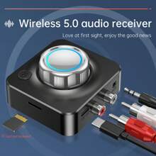 Car Audio BT V5.0 Wireless Audio Receiver 3D Surround Stereo Music Adapter HiFi Stereo TF Card RCA 3.5mm AUX Jack For Car Kit Wired Speaker Headphone - Black - View 5