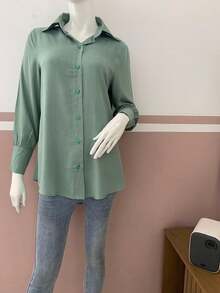 Women Blouses - Green - View 2