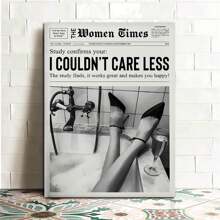 1幅潮流藝術,黑白畫作,報紙新聞印刷品,復古酒吧裝飾,女性美學藝術,女性印刷品,適合送給她的禮物 - 彩色 - 查看 2