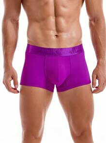 JOCKMAIL 1pc Men's Breathable Mesh Boxer Briefs - Purple - View 1