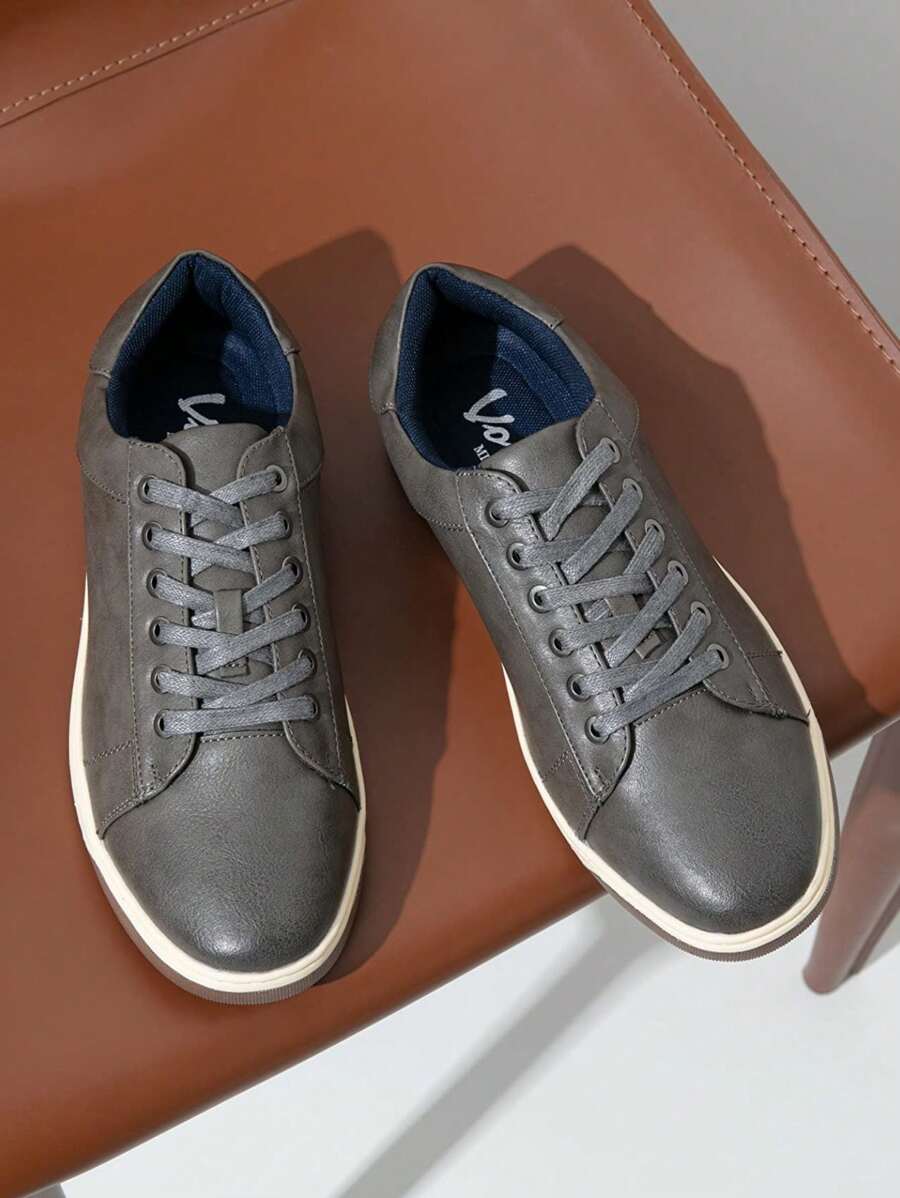 SHOESMALL Men's Sneakers Fashion Casual Shoes Dress Sneakers Oxford Shoes - 淺灰色 - 查看 1