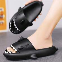 Men's Shark Shaped Eva Anti-Slip Slippers For Outdoor, Indoor, Couples Home Use, Summer