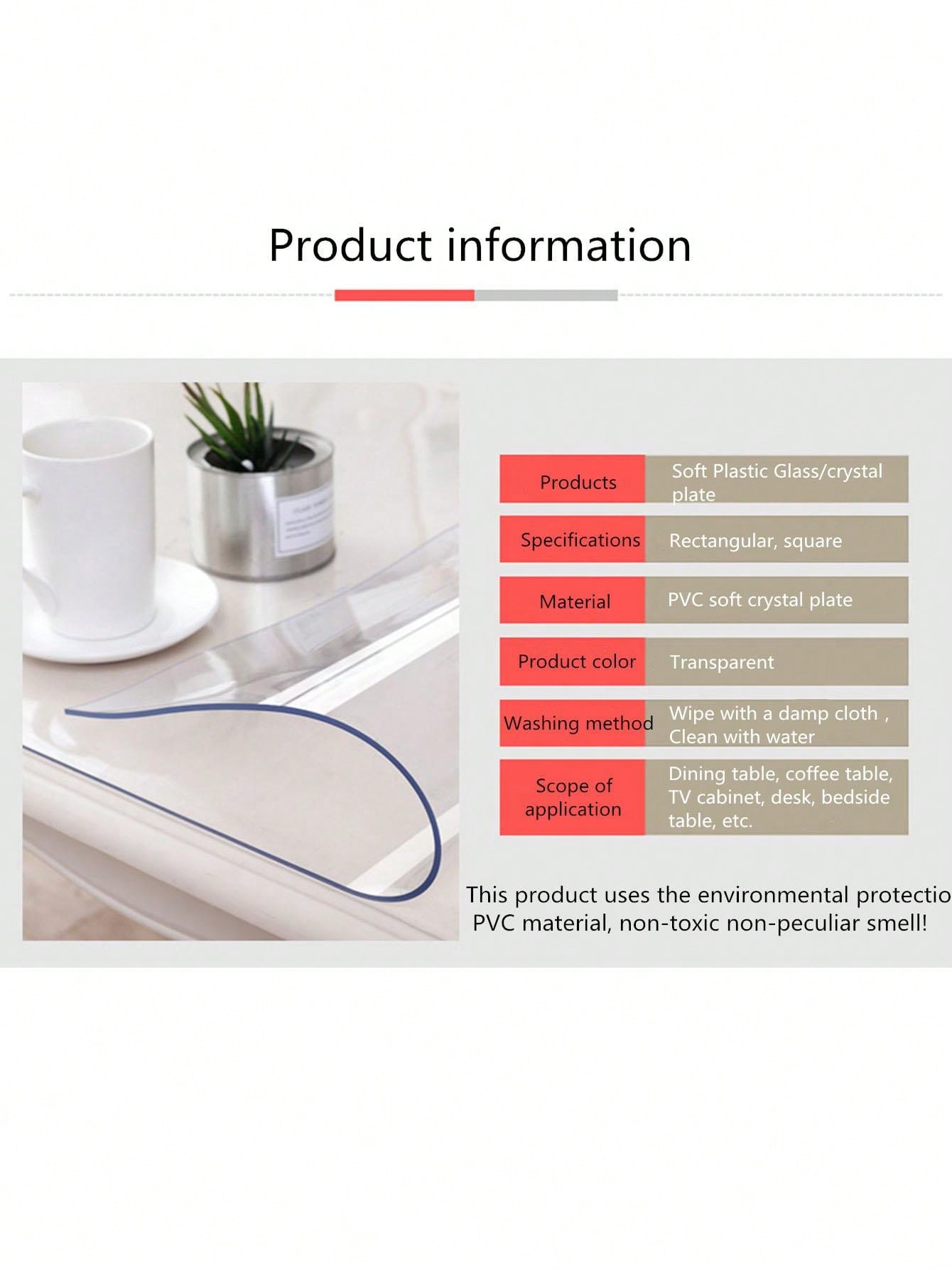 1pc 1.5mm Thick Frosted Pvc Tablecloth Pvc Table Mat With Modern And