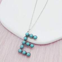 Turquoise Letter Pendant Necklace