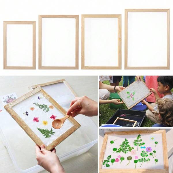 1Pc Multi-Size Paper Making Mould Frame DIY Papermaking Paper Making Screen Learning Wood Handcraft Gift Wooden Mesh Mold