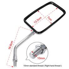 10mm Bolt Chrome Motorcycle Universal Handlebar Rear View Side Mirrors For Street Bike Cruiser Scooter Mirror(13.5cmX7cm) - Silver - View 8