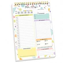 52頁A5英文時間表計劃表，每日和每週時間管理備忘錄 - 彩色 - 查看 10