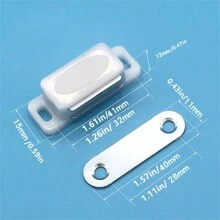 5pcs/Set Kitchen Cabinet Magnets Closure, Cabinet Magnetic Catch Strong Cupboard Door Magnets Closing Stainless Steel Shutter Hardware Closer,4.1x1.5cm/1.61x0.59inch