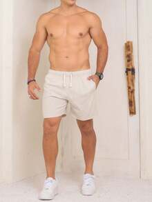 Quần Short Thể Thao Nam Kiểu Bạn Trai - Màu be - Xem 3