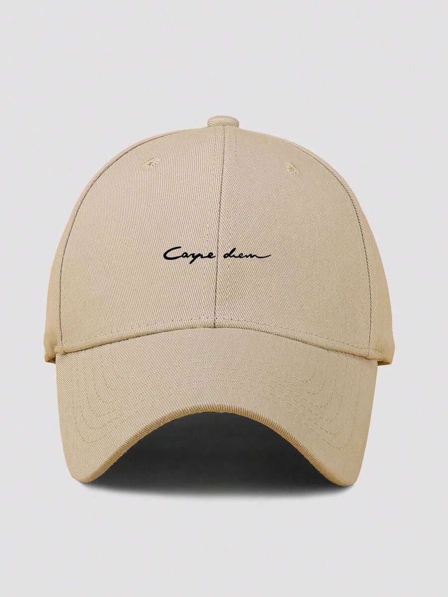 1pc Men's Simple Casual Adjustable Baseball Cap With Letter Print, Suitable For Daily Wear - Khaki - View 1