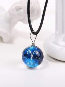 1 件玻璃材质星空发光星座形吊坠项链，适合锁骨，森系风格，Ins 珠宝 - 寶藍色 - 查看 13