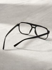 1 chiếc kính gọng lớn thời trang trong suốt dành cho nam giới sử dụng hàng ngày phụ kiện kính trong suốt - màu đen - Xem 4