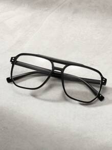 1 chiếc kính gọng lớn thời trang trong suốt dành cho nam giới sử dụng hàng ngày phụ kiện kính trong suốt - màu đen - Xem 2