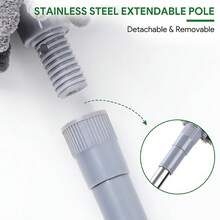 Feather Duster For Cleaning Extendable Dusters 30-100 Inch Telescopic Extension Pole Blind Cleaner Long Handled Microfiber Chenille Duster For Cobwebs High Ceilings Cars Furniture Clean - Grey - View 4