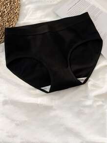 6pcs Women's Solid Color Casual Minimalist Comfortable Breathable Mid-Waist Panty