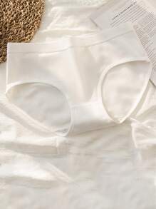6pcs Women's Solid Color Casual Minimalist Comfortable Breathable Mid-Waist Panty