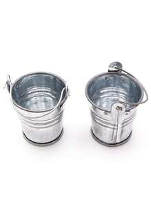 1pc Dollhouse Mini Iron Bucket, Laundry Basin, Horse Mouth Iron Succulent Plant Planter, Portable Small Bucket, DIY Shooting Props, Pocket Accessories Miniature Model,Dollhouse Miniatures,Hobby Horse,Doll House Accessories - Silver - View 6