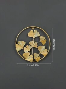 1pc Wrought Iron Wall Decoration, Living Room TV Background Decorative Wall Hanging, Modern Living Room Decoration Iron Leaf Wall Decoration, Sofa Wall Entrance Room Pendant Best Gifts - Gold - View 5