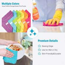 12 cái Sợi siêu mịn Làm sạch , Premium Tất cả các mục đích Ô tô/xe hơi Vải , 6 Màu sắc Lint Free Phủi bụi Vải Làm sạch Vải vụn , Hấp thụ Làm sạch Khăn tắm Đối với ô tô , Nhà , Phòng bếp , Cửa sổ , Món quà - Nhiều màu - Xem 5