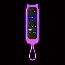 1 cái Phát sáng trong bóng tối Dễ thương Tai mèo Hình dạng Silicone phổ cập Bao điều khiển từ xa Với dây kéo , Tương thích với TCL , , TV Hẻo lánh Kiểm soát - Màu tím - Xem 1