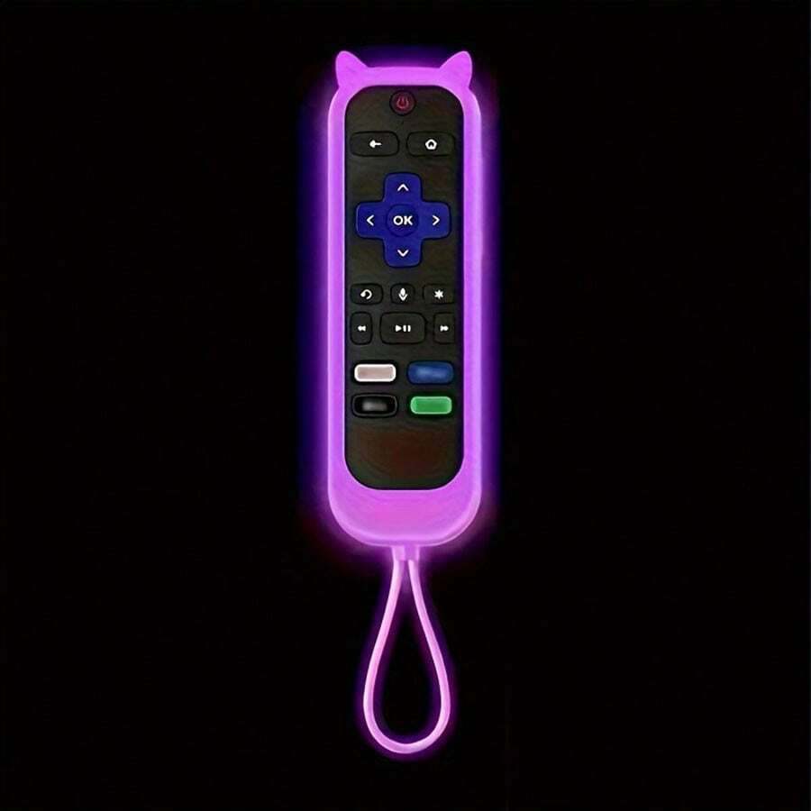1 cái Phát sáng trong bóng tối Dễ thương Tai mèo Hình dạng Silicone phổ cập Bao điều khiển từ xa Với dây kéo , Tương thích với TCL , , TV Hẻo lánh Kiểm soát - Màu tím - Xem 1