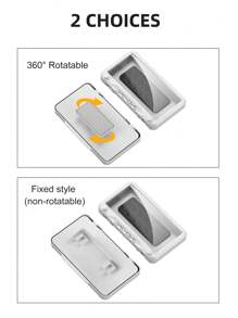 360° Rotation Waterproof Shower Phone Holder, Shower Phone Case, Anti-Fog High Sensitivity Cover Mount Box For Bathroom Wall Mirror Bathtub Kitchen, Waterproof Bathroom Touch Screen Phone Box, No Drilling Wall-Mounted Touch Screen Phone Holder Box Bathroom Shower Anti-Fog Phone Storage Box Protective Box Storage Box - White - View 3