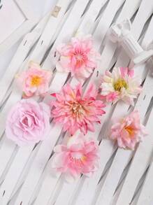 21/42pcs Pink Floral Material Pack, Suitable For Decoration - Pink - View 3