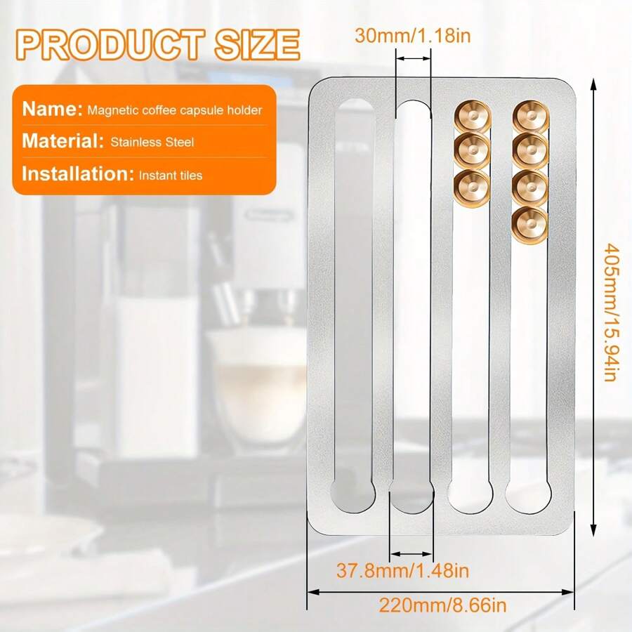 Coffee Capsule Holder, 40.5 X 22cm, Stainless Steel Coffee Capsule