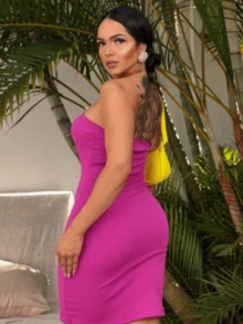 Women Dresses - 玫瑰紅 - 查看 2