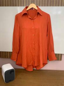 Women Blouses - Burnt Orange - View 5