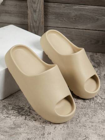 N0015067391-0002 女士簡單舒適的開放式塑料拖鞋,輕便,防水,防滑厚底沙灘鞋,適用於廁所,宿舍,游泳池和海灘