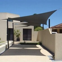 1 Set de Toldo Parasol Impermeable, Incluye Cables de Acero Inoxidable, Disponible en Formas de Triángulo, Rectángulo y Cuadrado, 98% de Protección UV, Adecuado para Camping al Aire Libre, Patio, Jardín, Piscina y talla grande - Gris Oscuro - Ver 10