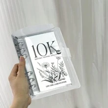 每本12張a6垂直貨幣儲蓄本,6孔裝訂單格卡片相冊,pvc活頁筆記本迷你卡片本 - 白色 - 查看 9