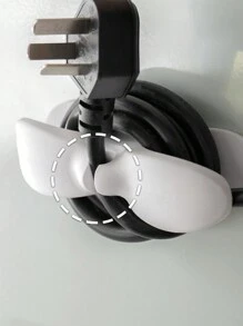 1PC/5pcs White Electrical Wire Storage, Wire Management, Kitchen Plug Fixer, Wire Clip, Household Wall Sticker, Punch-Free Power Winder